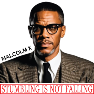 Man in suit with motivational text.