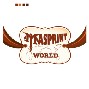 Masprint World logo with global map.